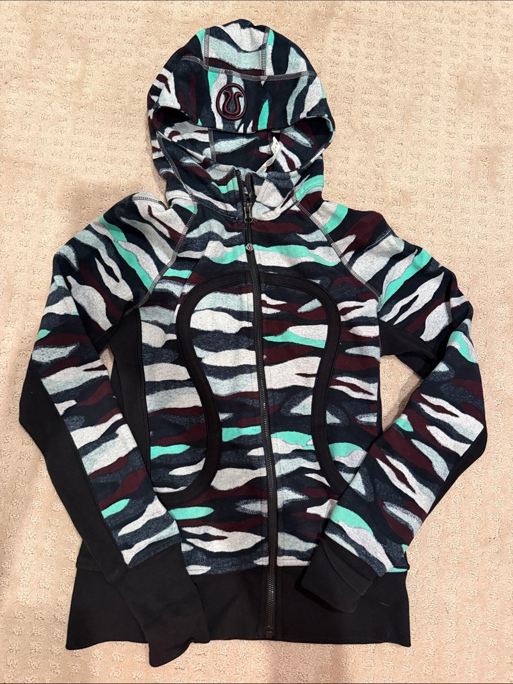 lululemon athletica scuba Hooded Zip Jacket - colorful tiger print
